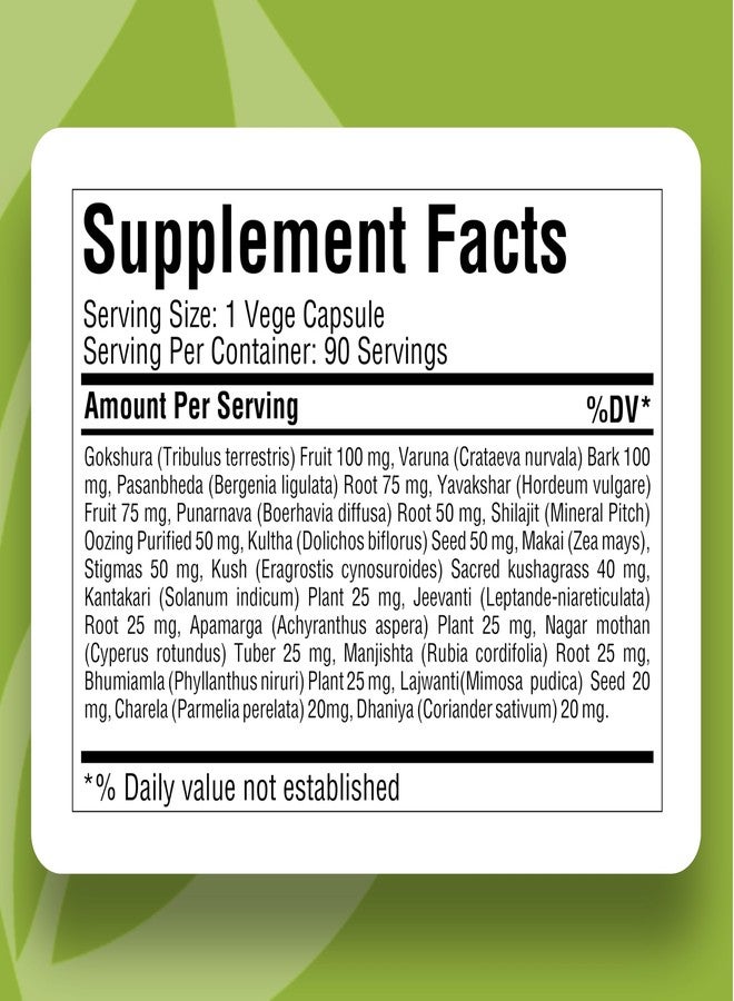 Herbsforever Uri-Flush Capsules Ayurvedic Herbal Supplement Support Healthy Kidney Function and Urinary Tract Function 90 Vege Capsules 800 Mg Each - Image 3