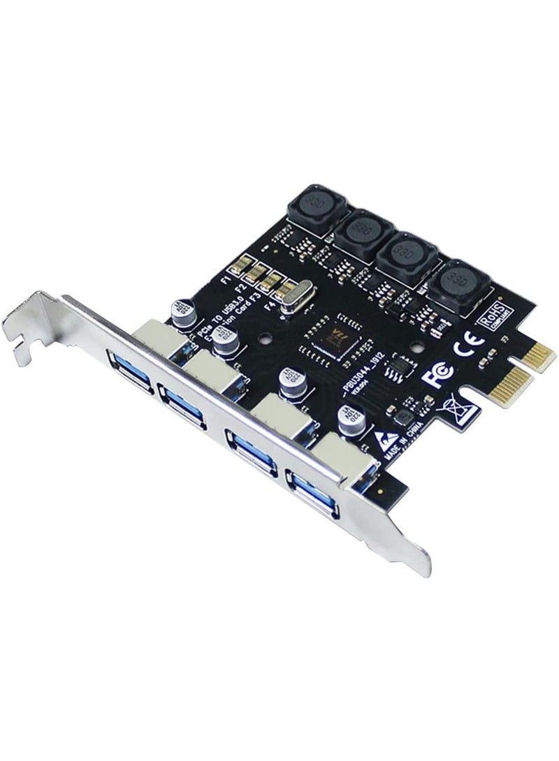 4-Port PCIe USB 3.0 Expansion Card | High-Speed PCI Express USB Adapter Up to 5Gbps for Desktop Computer Connectivity - Image 1