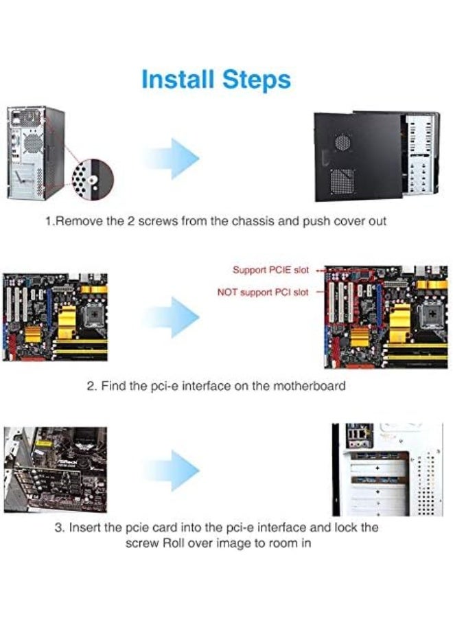4-Port PCIe USB 3.0 Expansion Card | High-Speed PCI Express USB Adapter Up to 5Gbps for Desktop Computer Connectivity - Image 2