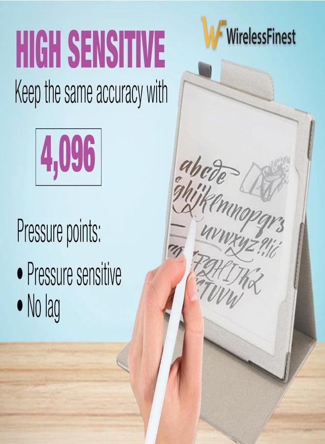 WirelessFinest رؤوس أقلام بديلة من سبائك التيتانيوم غير المستهلكة متوافقة مع قلم Remarkable 2 و 1 Marker Plus Pencil و Kindle Scribe Basic & Premium Stylus قلم رقمي برأس دقيق، رأس قلم كروي سلس - Image 3