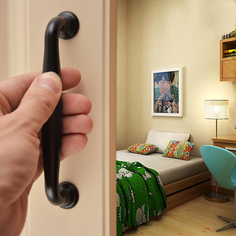 Black Matte Cabinet Handles 4pcs 128mm Single Hole Pulls for Kitchen Dresser Drawers - Image 4