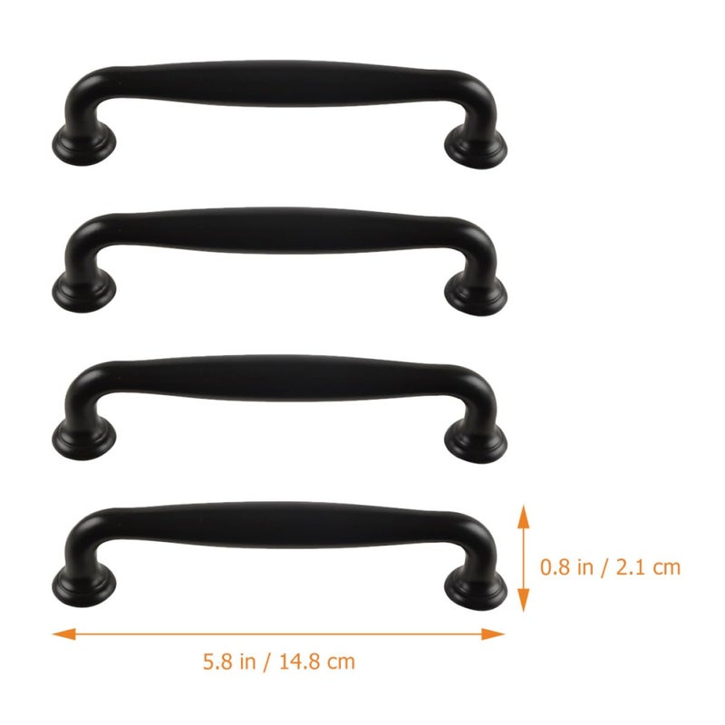 Black Matte Cabinet Handles 4pcs 128mm Single Hole Pulls for Kitchen Dresser Drawers - Image 3