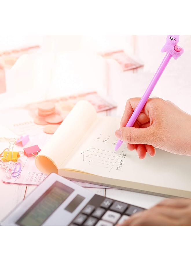 إيروريكس أقلام جل كرتونية على شكل حيوان خروف ألبكة لاما أقلام حبر جاف ملونة رائعة للمدرسة والمكتب وأدوات الكتابة والقرطاسية هدية حبر أسود 0.38 مم برأس كروي 4 قطع - Image 2