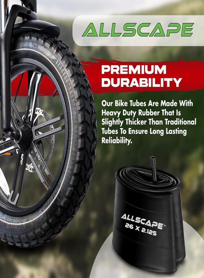 Happy Ebikes HEB 26" Bike Inner Tubes 26 x 1.75, 1.95, 2.10, 2.125 – Butyl Rubber Bicycle Tubes with Schrader Valve – Compatible with Cruiser, Mountain, City & Kids Bikes – Set of 2 - Image 2