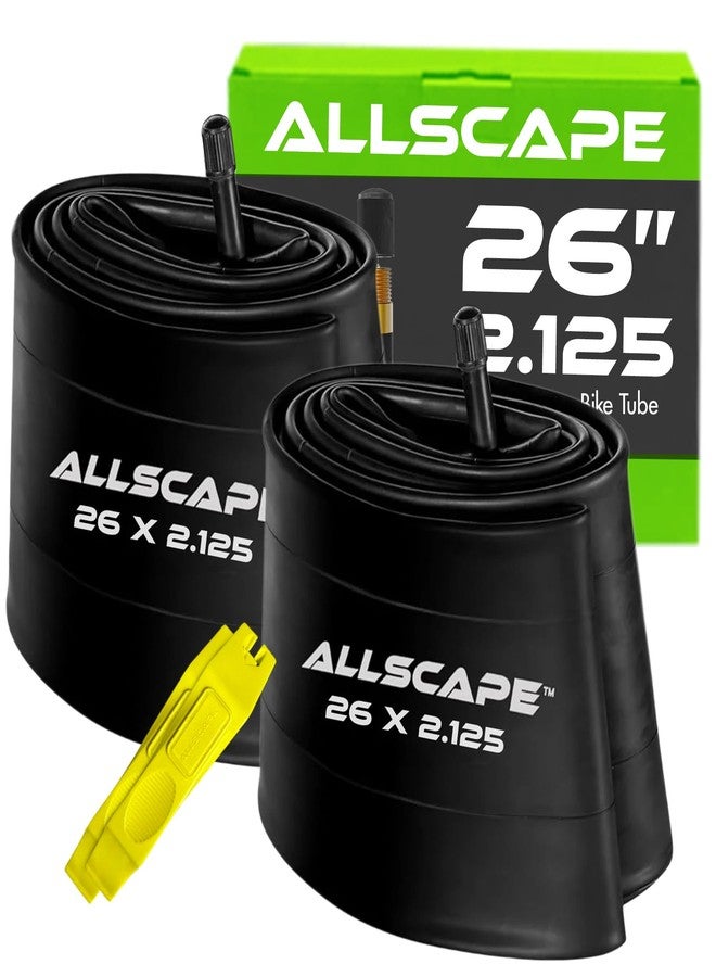 Happy Ebikes HEB 26" Bike Inner Tubes 26 x 1.75, 1.95, 2.10, 2.125 – Butyl Rubber Bicycle Tubes with Schrader Valve – Compatible with Cruiser, Mountain, City & Kids Bikes – Set of 2 - Image 1