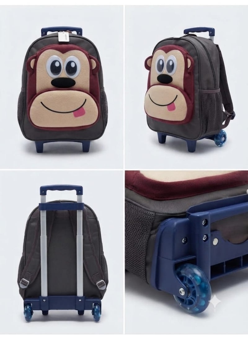 Wheeled preschool bag (trolley style) Features two zippers 3D design suitable for preschool age Size 12 Height: 38 cm - Image 1