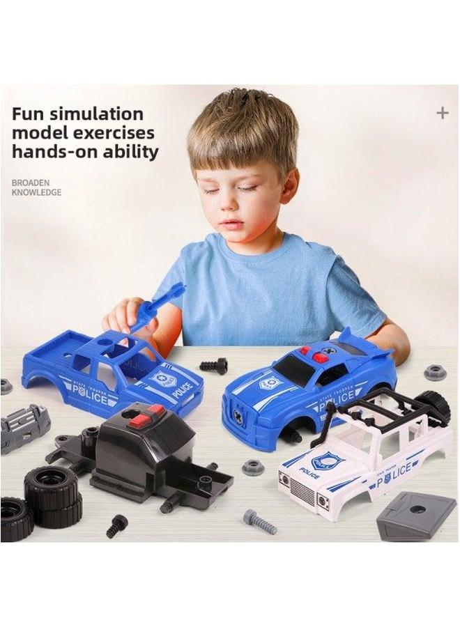 Hot-selling Educational Toy Car DIY Police Assembly Engineering Assembling Aircraft Archaeological Dinosaur Toy-Color:Green Off-road 【boxed】】 - Image 3