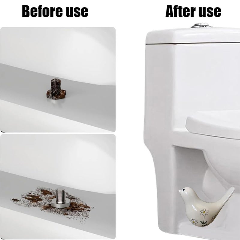 Pujipu 2PCS Toilet Bolt Covers Decorative, Cute Bird Toilet Screw Cover Caps, Ceramic Toilet Bolt Caps Decorative, Funny Bathroom Accessories, No Tools Easy Installation Bathroom Decor (White) - Image 5
