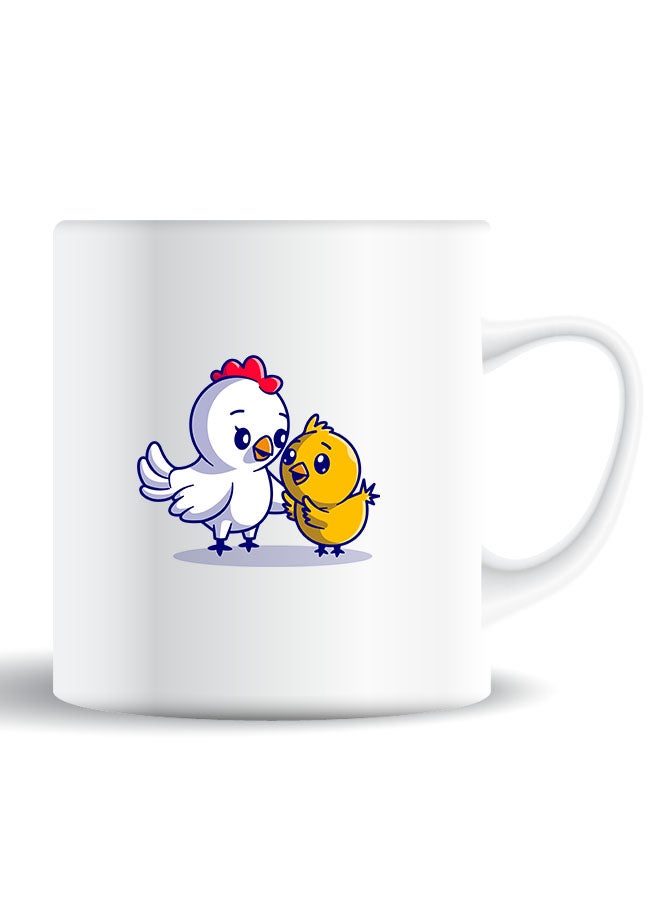 Theodor Premium Quality Two Sided Printed Coffee Mug Tea Cup Chicken & Hen For Home Office, Kids Men Women  - Image 1