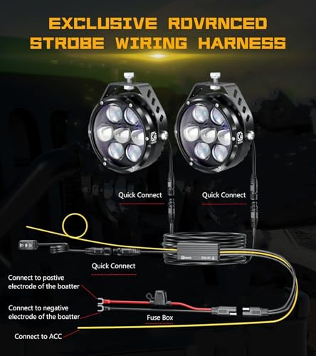 Kewig 4 Inch 96W Amber White LED Light Pods, 6 Modes Dual Color Fog Light Pods Cube, Spot Flood Combo Strobe Lights Emergency Driving Offroad Flashing Ditch Lights for Trucks Jeep, Pair (K7-U) - Image 3