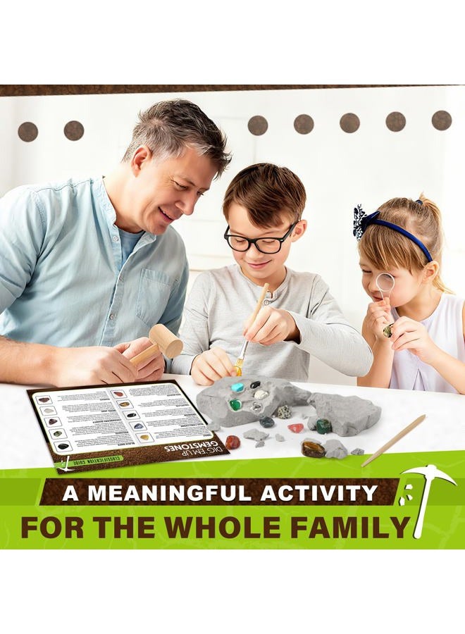 LotFancy Gemstone Dig Kit, Excavate 20 Real Gems, Science Kit for Kids Age 8-12, Educational Toy, Birthday Gift for Boys Girls with Mining Tools - Image 5