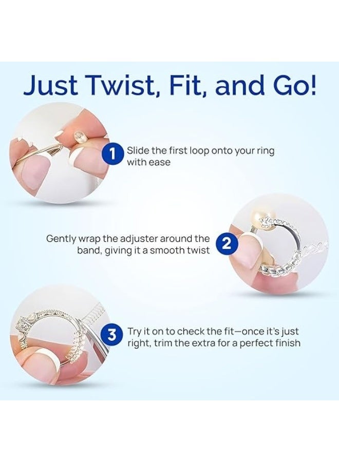 Silicone Ring Size Adjuster Set of 4 Pieces of Different Sizes - Clear - Image 3