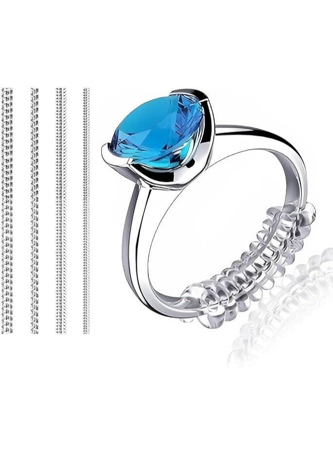 Silicone Ring Size Adjuster Set of 4 Pieces of Different Sizes - Clear - Image 1