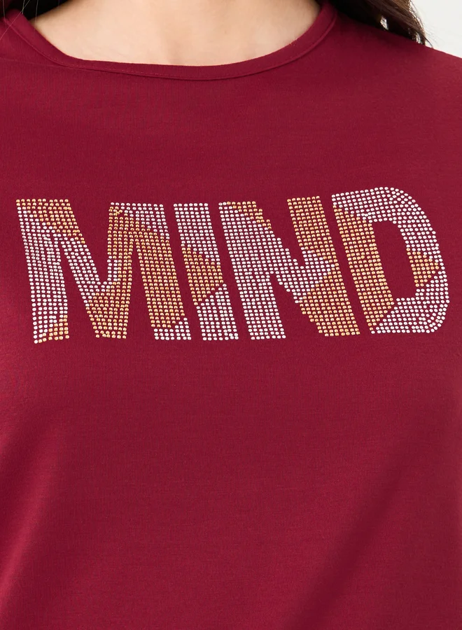 Styli Styli Women Red Slogan Print T-Shirt