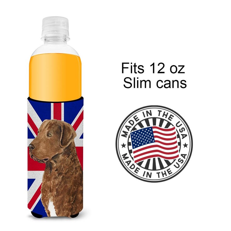 Caroline's Treasures Caroline's Treasures SS4973MUK Curly Coated Retriever with English Union Jack British Flag Ultra Hugger for slim cans Can Cooler Sleeve Hugger Machine Washable Drink Sleeve Hugger Collapsible Insulato - Image 3