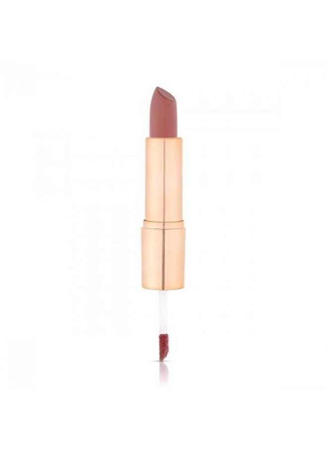 klarako - Mix N’ Matte Lip Duo - Matching Full Coverage Matte Lipstick & High Shine Lip Gloss Duo, Creamy Matte Lipstick with Pearlized Lip Gloss (Tickled-P) - Image 1