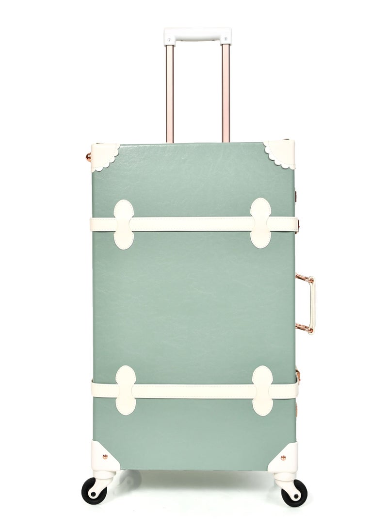 MORANO - Classic Morano leather travel bags three pieces with rotating wheels and a safety lock - Image 1