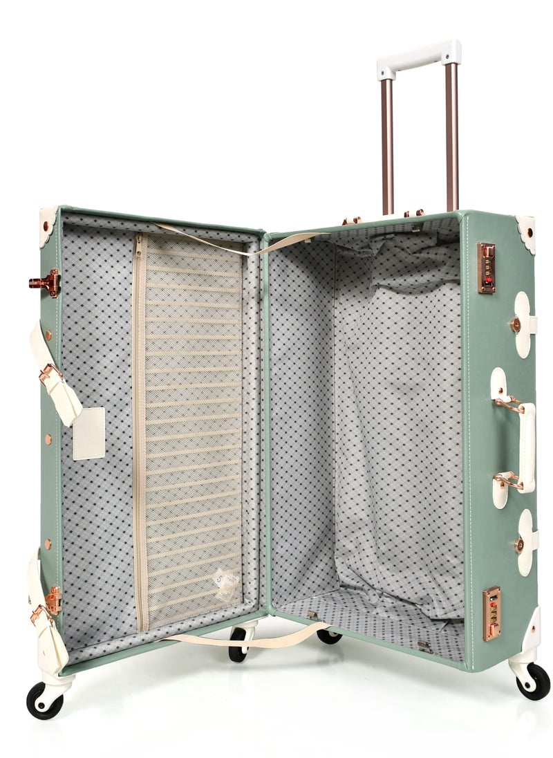 MORANO - Classic Morano leather travel bags three pieces with rotating wheels and a safety lock - Image 1
