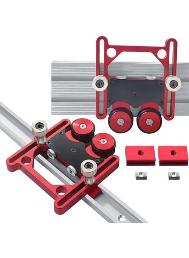 Double Wheel Aluminum Alloy Table Saw Roller Sliding Guide Board Secure Fixing Easy Installation - Image 4