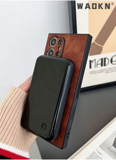 Lambskin Leather Elk Pattern Case For Samsung S24 Ultra Shockproof Magnetic For Magsafe Wireless Charge Cover Soft Faux Leather Phone Case,[Compatible with Mag-Safe] Premium Protective Cover (Brown) - pzsku/ZEDF54B9BF8483349BAC6Z/45/_/1712994949/f0d26d2b-367c-407a-8357-71065f47a4f1