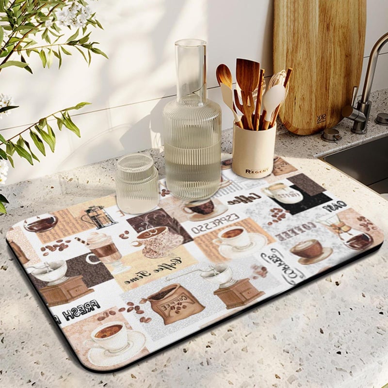 Zinmilin Coffee Mat Bar,Coffee Matt for Counter Mat Bar Mats for Countertop Accessories,Silicone Mats for Kitchen Counter Waterproofï¼ˆ19''x12''ï¼‰ - Image 5