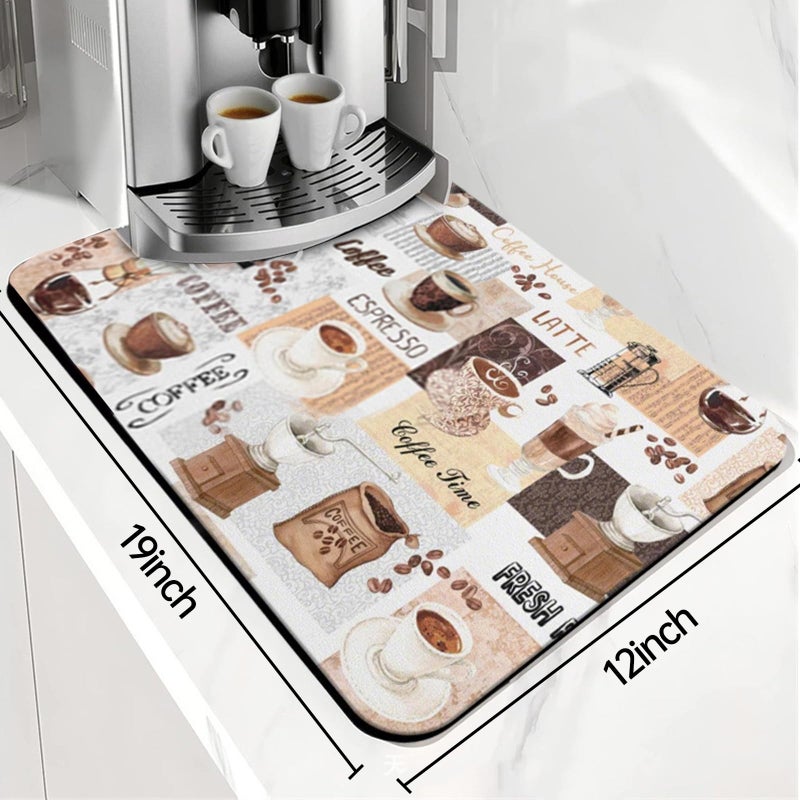 Zinmilin Coffee Mat Bar,Coffee Matt for Counter Mat Bar Mats for Countertop Accessories,Silicone Mats for Kitchen Counter Waterproofï¼ˆ19''x12''ï¼‰ - Image 2