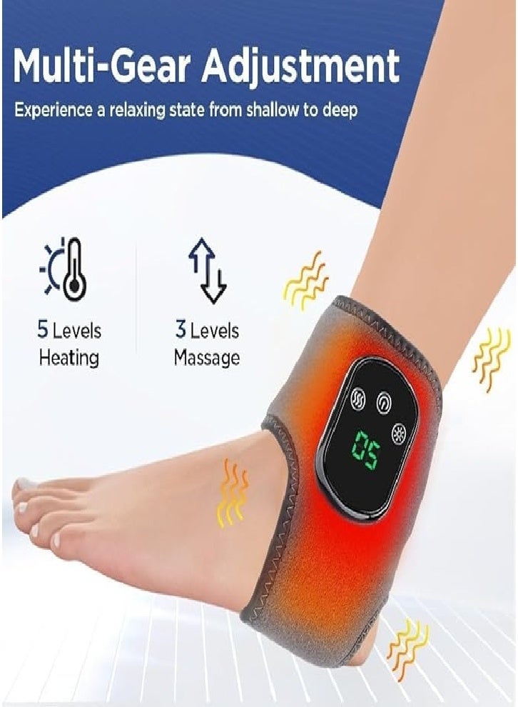 Wireless Ankle Foot Massager, 3 Vibration Modes, 5 Heat Levels, 3 in 1 Pain Relief Ankle Heating Pad (1 pc) - Image 2