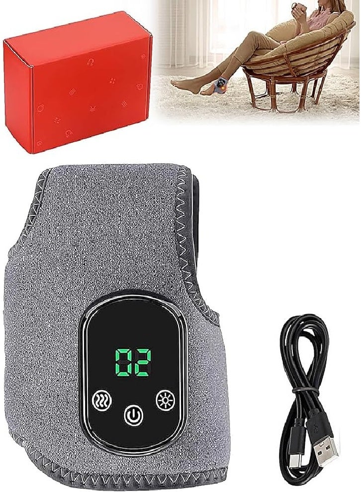 Wireless Ankle Foot Massager, 3 Vibration Modes, 5 Heat Levels, 3 in 1 Pain Relief Ankle Heating Pad (1 pc) - Image 1