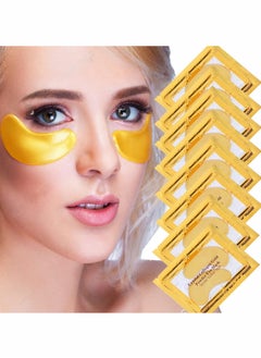 24K Gold Under Eye Treatment Masks,Natural Gel Collagen Under Eye Patches, Eye Mask for Dark Circles, Remove Eye Bags & Puffy Eyes, Anti-Wrinkle, Hydrating, Soothing.  20 Pairs