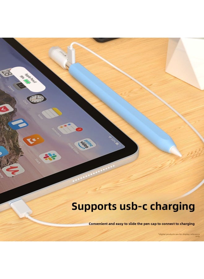 ماركة غير محددة - تنطبق على قلم Apple Pencil USB-C لحافظة القلم الشفافة لقلم Apple 3 Generation حافظة حماية متقدمة للتحسس - اللون: أزرق سماوي - الطراز المطبق: لقلم Apple Pencil Usb-c - Image 1