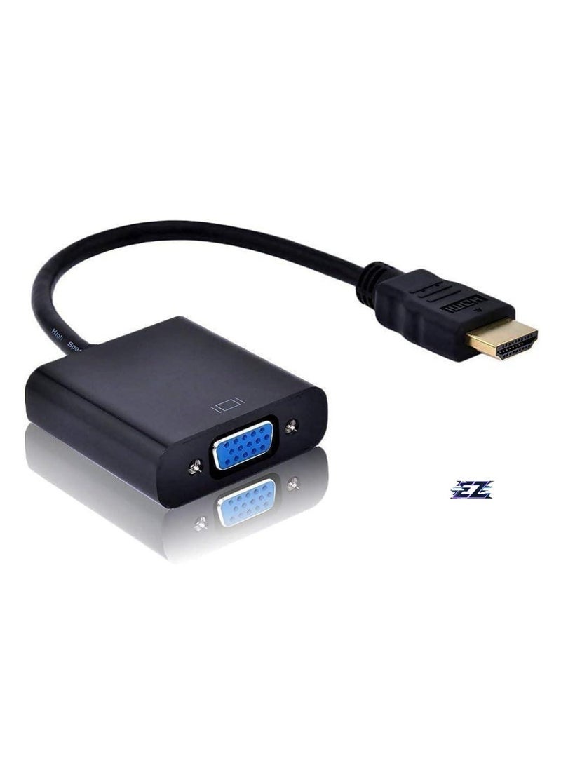 Gulf Trend HDMI to VGA Adapter Cable, HDMI Male to VGA Female Converter, Gold-Plated Connectors – Extension for PC, Laptop, Monitor, Projector, HDTV – High-Quality Video Output, Durable and Easy to Use - Image 1