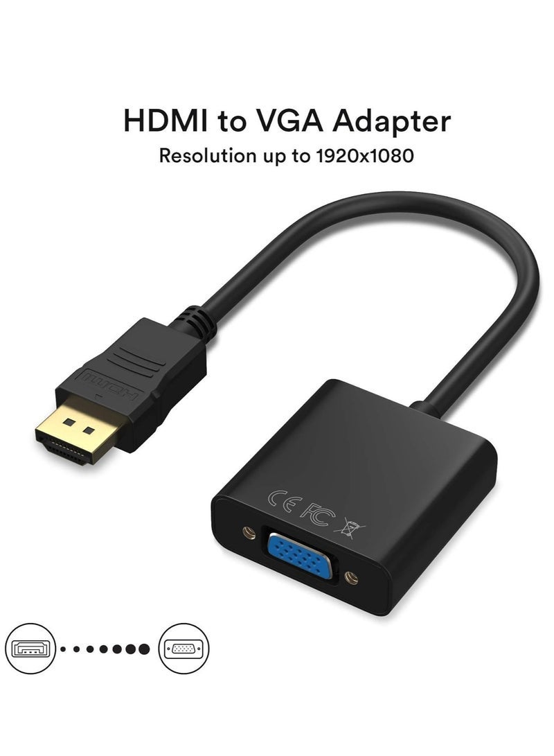 Gulf Trend HDMI to VGA Adapter Cable, HDMI Male to VGA Female Converter, Gold-Plated Connectors – Extension for PC, Laptop, Monitor, Projector, HDTV – High-Quality Video Output, Durable and Easy to Use - Image 3