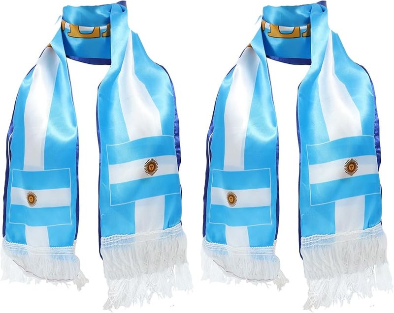 2 Pack Bright Color Knit Soccer Scarves For Football Fans Game Day Cheering Accessories - Image 1