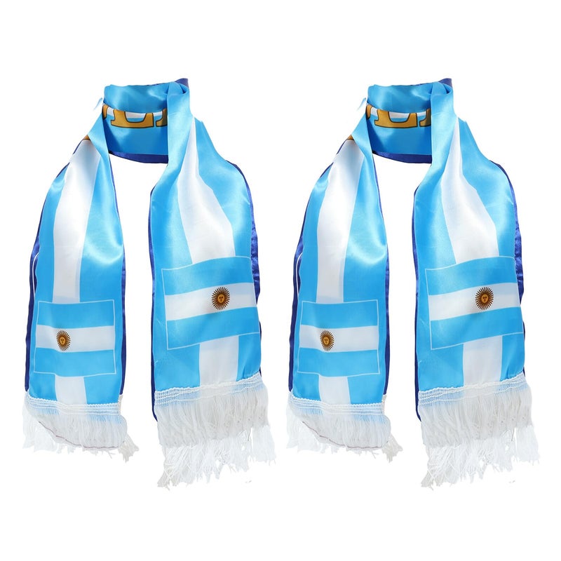 2 Pack Bright Color Knit Soccer Scarves For Football Fans Game Day Cheering Accessories - Image 2