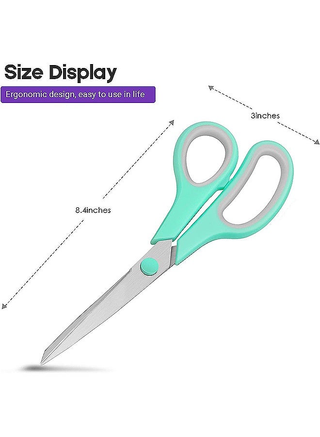 إم إكس إن 3 قطع مقص متعدد الأغراض، مقص حاد للحرف اليدوية مع قبضة مريحة، لملحقات مكتب الخياطة والأقمشة والحرف المنزلية واللوازم المدرسية للمعلمين - Image 2
