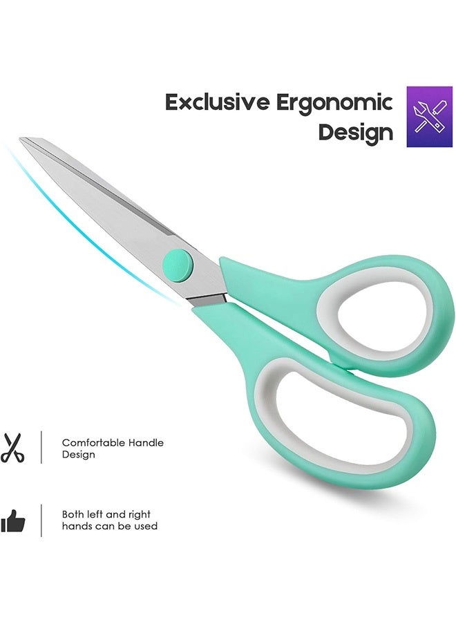 إم إكس إن 3 قطع مقص متعدد الأغراض، مقص حاد للحرف اليدوية مع قبضة مريحة، لملحقات مكتب الخياطة والأقمشة والحرف المنزلية واللوازم المدرسية للمعلمين - Image 5