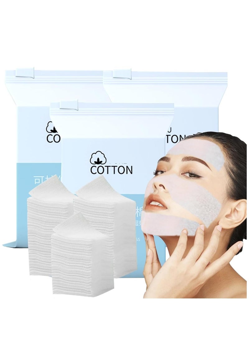 SYOSI Makeup Remover Pads, 200 Count Stretchable Cosmetic Pure Cotton Pads, Breathable Cotton Pads for Sensitive Skin, Nail and Personal Care, Save Water Soft Gentle Makeup Tools, Disposable Face Towel  - Image 1