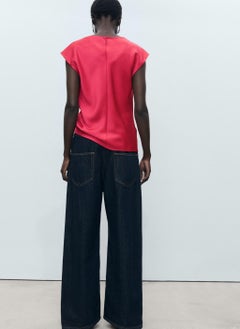 MANGO Satin Blouse With Draped Neck  - Image 2