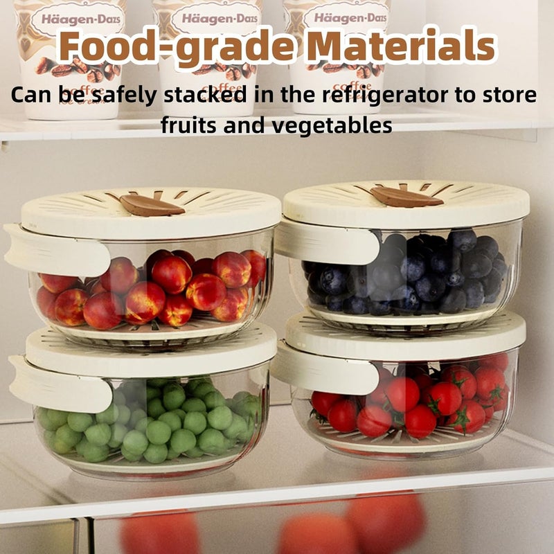 PARSPAR Fruit Draining Basket with Lid 2 in 1 Multifunctional Drain Basket with Handle Portable Food Storage Container for Fridge Outdoor Picnic for Washing Fruit Food Storage Multicolor - Image 4