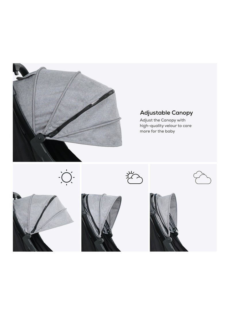 Nurtur Aluminum Alloy Baby Stroller Storage Basket Detachable Bumper 5 Point Safety Harness Compact Foldable Design  - Image 5