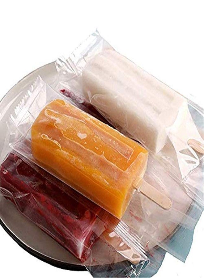 Weilan Ice Popsicles Bags Thick Frozen Pops Ice Cream Plastic Wrappers for Candy Food Grade Hot Sealing Packing Containers (200Pcs ,Clear) - Image 1