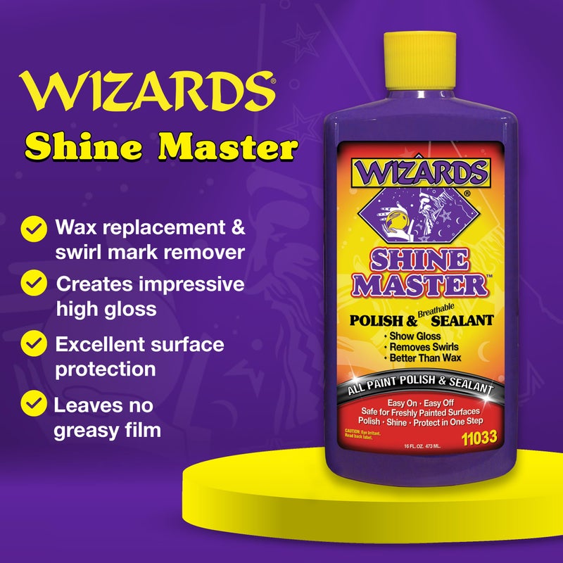 Wizards Shine Master Polish and Breathable Sealant - 16 oz - No Wax or Free Silicone - Polishes and Protects with No Greasy Film - Wax Replacement Car Polishing Compound for Boat and Car Polish - Image 2