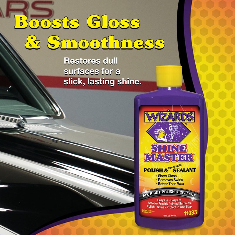 Wizards Shine Master Polish and Breathable Sealant - 16 oz - No Wax or Free Silicone - Polishes and Protects with No Greasy Film - Wax Replacement Car Polishing Compound for Boat and Car Polish - Image 5