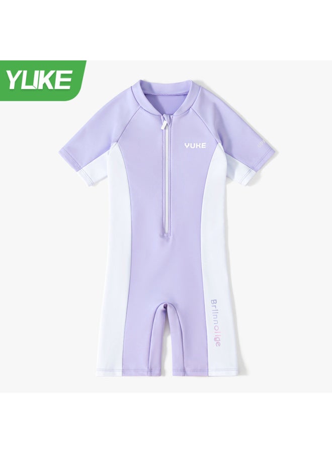 Children's Swimsuit For Girls, One-piece  New Model, Quick-drying, High-efficiency Sun Protection Training Swimwear Set For Older Girls