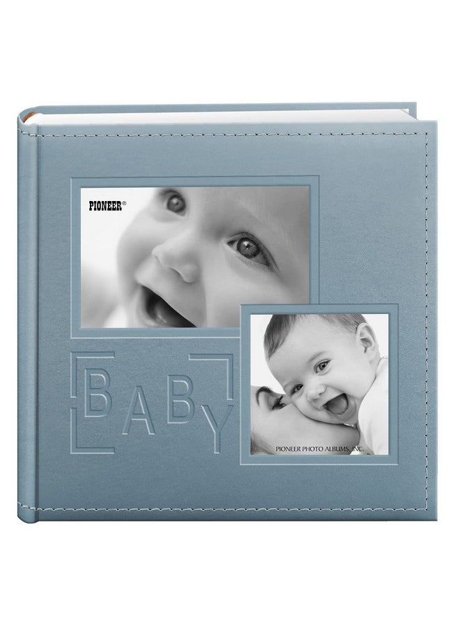 Pioneer Photo Albums Da200Colbb 200Pocket Embossed Baby Leatherette Frame Cover Album For 4 By 6Inch Prints Blue  - Image 1