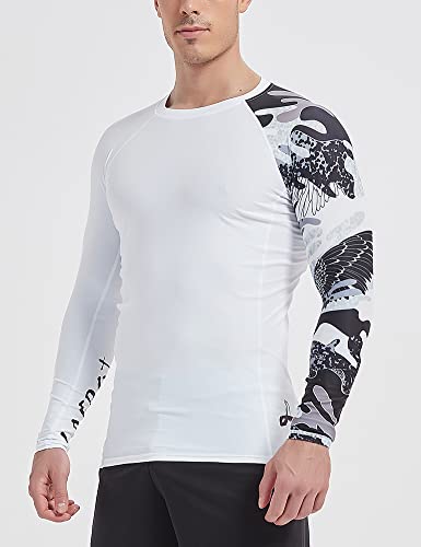 LAFROI Men's Long Sleeve UPF 50+ Baselayer Skins Performance Fit Compression Rash Guard-CLYYB (Asym Trace LG) - Image 5