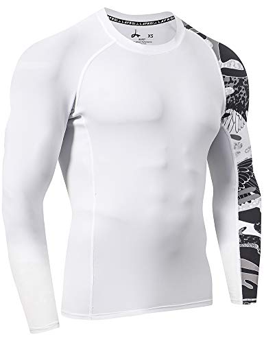 LAFROI Men's Long Sleeve UPF 50+ Baselayer Skins Performance Fit Compression Rash Guard-CLYYB (Asym Trace LG) - Image 3