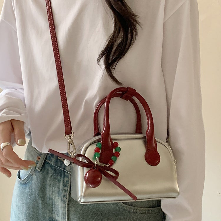 حقيبة وسادة صيفية للنساء ذات قيمة عالية حقيبة كتف فضية للبنات - Image 3