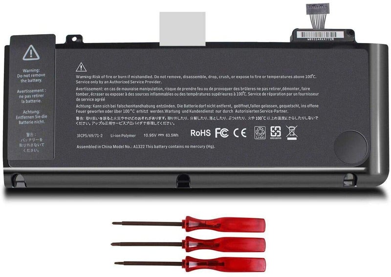 Laptrix Laptop Battery Compatible for A1322 A1278 Mac Book Pro 13 inch 13" Mid 2012, Late 2011,Early 2011,Mid 2010, Mid 2009 MB990LL/A MB991LL/A MC375LL/A MC374LL/A MD314LL/A MC724LL/A, - Image 1