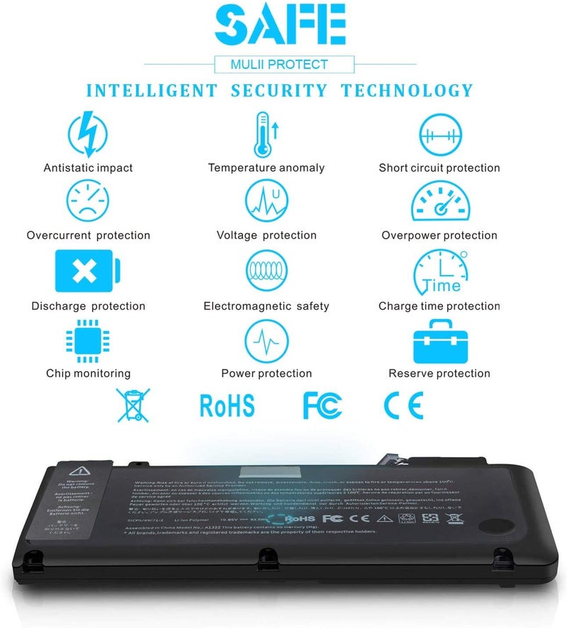 Laptrix Laptop Battery Compatible for A1322 A1278 Mac Book Pro 13 inch 13" Mid 2012, Late 2011,Early 2011,Mid 2010, Mid 2009 MB990LL/A MB991LL/A MC375LL/A MC374LL/A MD314LL/A MC724LL/A, - Image 5